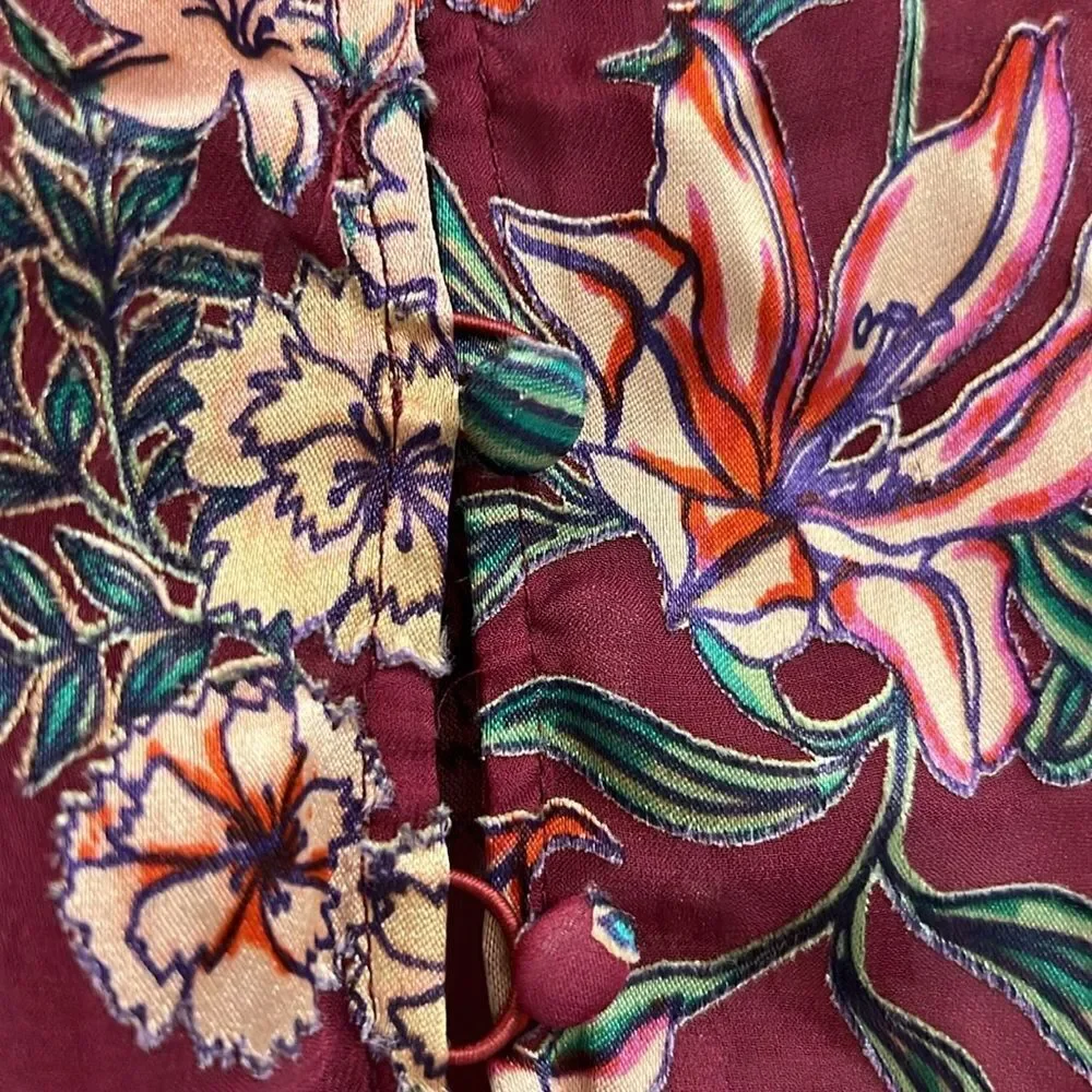 Silk Appliqué For Love and Lemons shear appliqué Ruffle Silk Blend Blouse - Picture 4 of 5